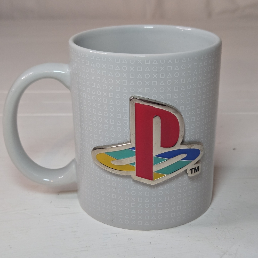 Playstation Mug Cup by Numskull metal raised logo 12 oz